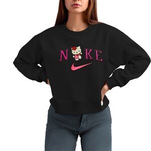 HELLO KITTY EMBROIDERY CREWNECK SWEATER